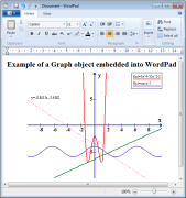 Example of Graph object embedded into a WordPad document.